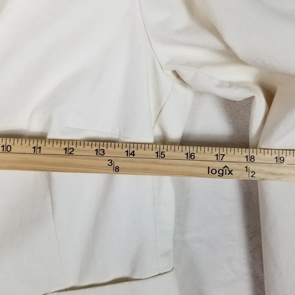 J.Crew Blazer Women PS Ivory Cotton 3-Button Patch Pocket Style 65918